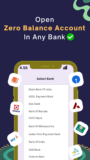 Android application Zero Balance Saving Account screenshort