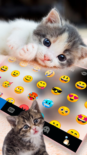 Cute Kitty 2 Keyboard Backgrou Screenshot 3 - AppWisp.com