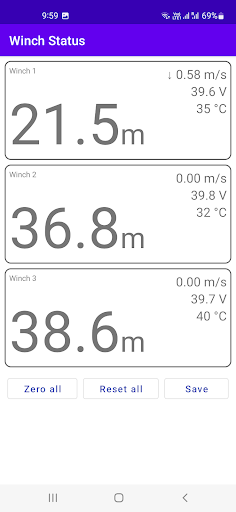Android application Aqualyd Winch Status screenshort