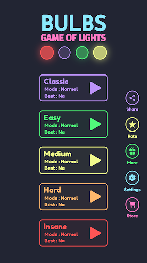 Android application Bulbs - A game of lights screenshort