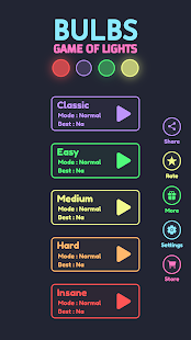 Bombillas - Captura de pantalla de un juego de luces