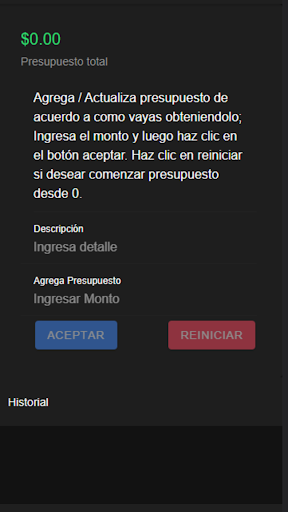 Android application admin gastos screenshort