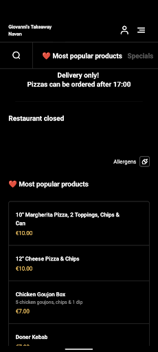 Giovanni’s Takeaway Navan Screen 3