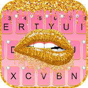 Golden Sexy Lips Keyboard Theme