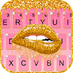 Golden Sexy Lips Keyboard Theme Apk