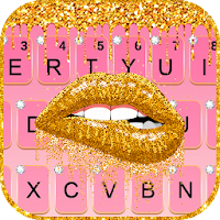 Тема для клавиатуры Golden Sexy Lips