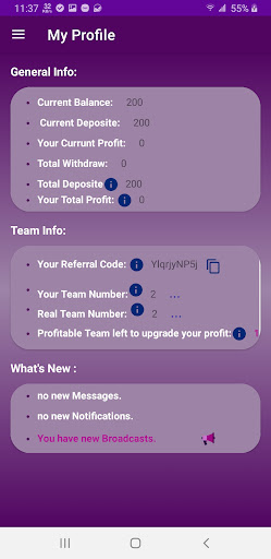 Android application Banking Wallet. screenshort