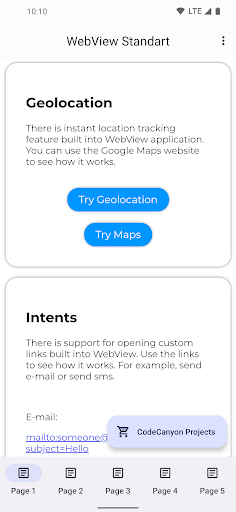 WebView Standart Template