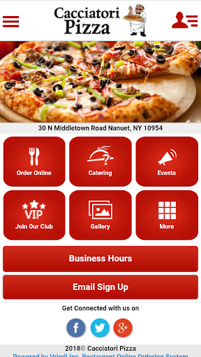 Android application Cacciatori Pizza screenshort