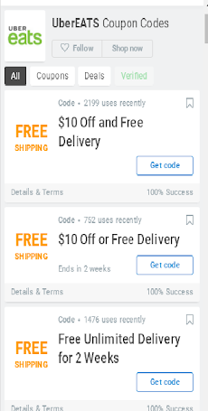 Discount Coupons for Ubereats - Food Deliveryのおすすめ画像2