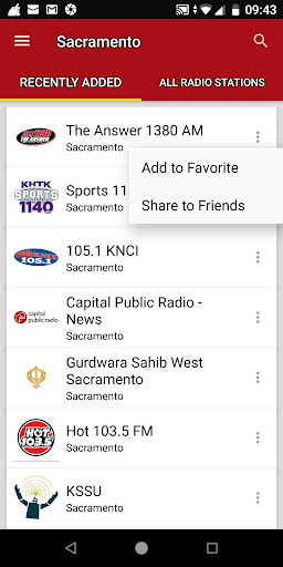Sacramento Radio Stations Screen 2