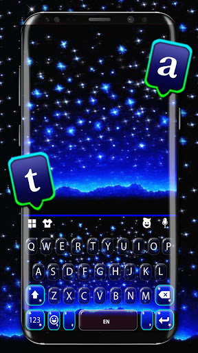 Android application Shiny Night Stars Keyboard Bac screenshort