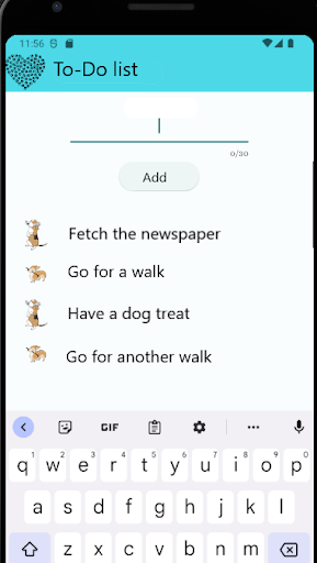 Android application Simple List - notes app screenshort