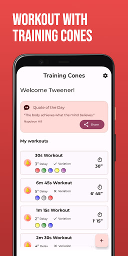 Android application Training Cones screenshort
