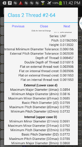 SAE-Inch Thread Size Detail