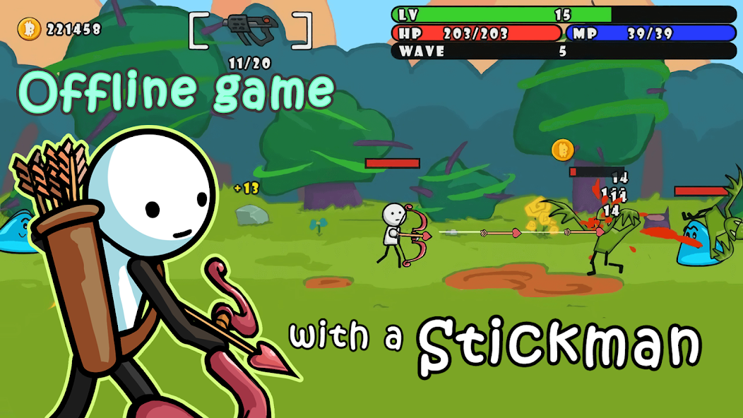 One Gun: Stickman offline game banner
