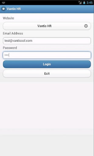Android application Vantis New HR screenshort