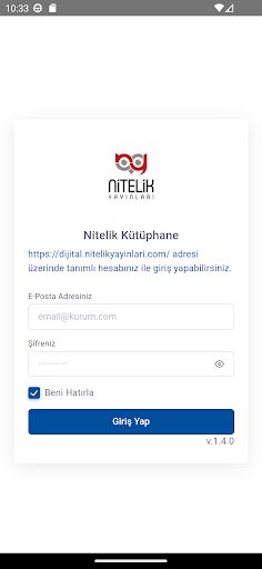 Android application Nitelik Kütüphane screenshort