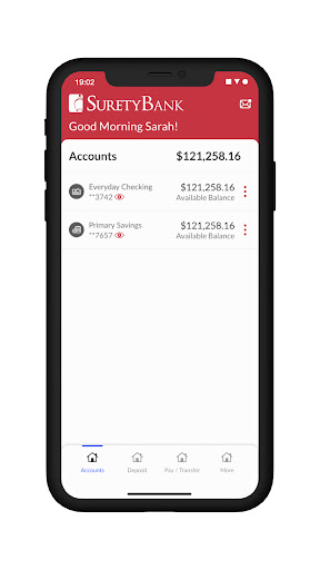 Surety Bank Mobile Screen 2