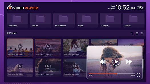 Purple Video Player 2.6 APK + Mod (Unlimited money) إلى عن على ذكري المظهر