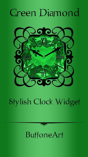 Android application Green Diamond Clock Widget screenshort