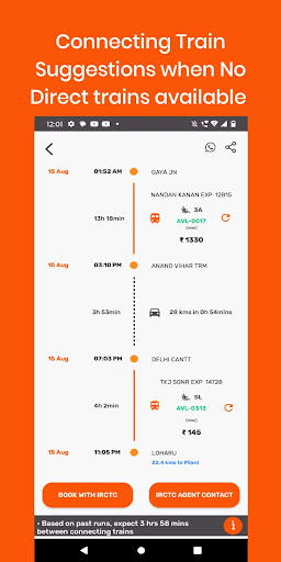 RouteChef Train Journey Plan Screen 3