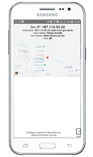 Android application Meu IP screenshort