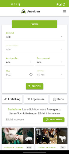Android application Güllemarkt24 screenshort