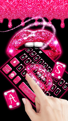 Glitter Drop Sexy Lips Keyboar Screen 2