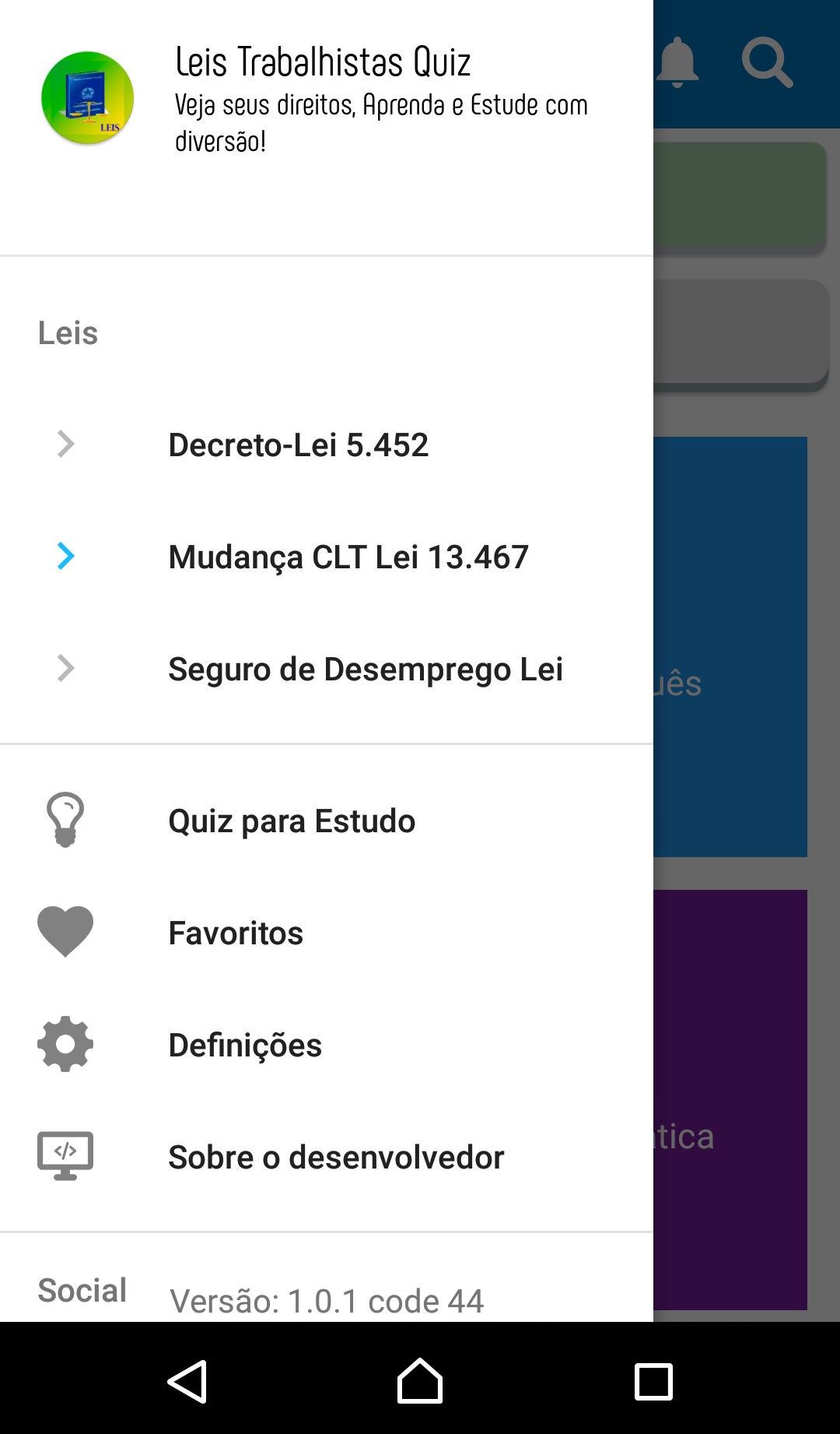 Android application Leis Trabalhistas Brasileiras screenshort