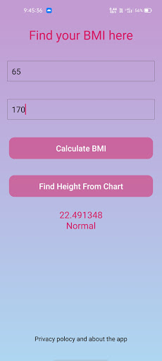 BodyMassIndexApp Screen 3