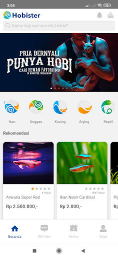 Android application Hobister : Mall Penghobi Hewan screenshort