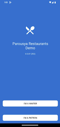 Android application Parousya Restaurants screenshort
