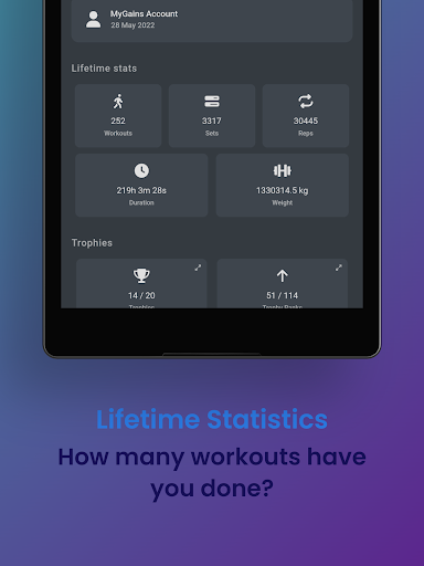 Screenshot of MyGains Fitness & Gym Tracker