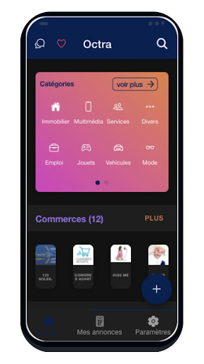 Android application Octra pour les annonces - Como screenshort