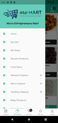 Android application ME Mart screenshort