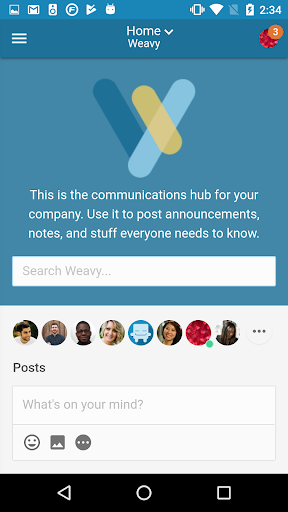 Android application Weavy Spaces screenshort