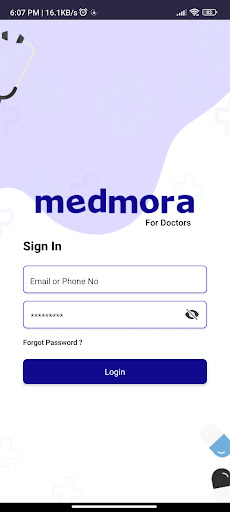 Android application medmora Doctor screenshort