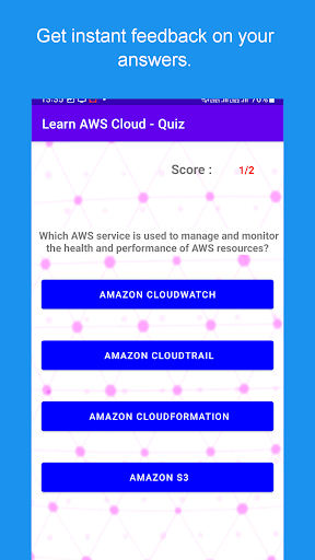 AWS cloud exam quiz Screen 2