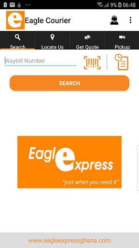 Android application Eagle Courier screenshort