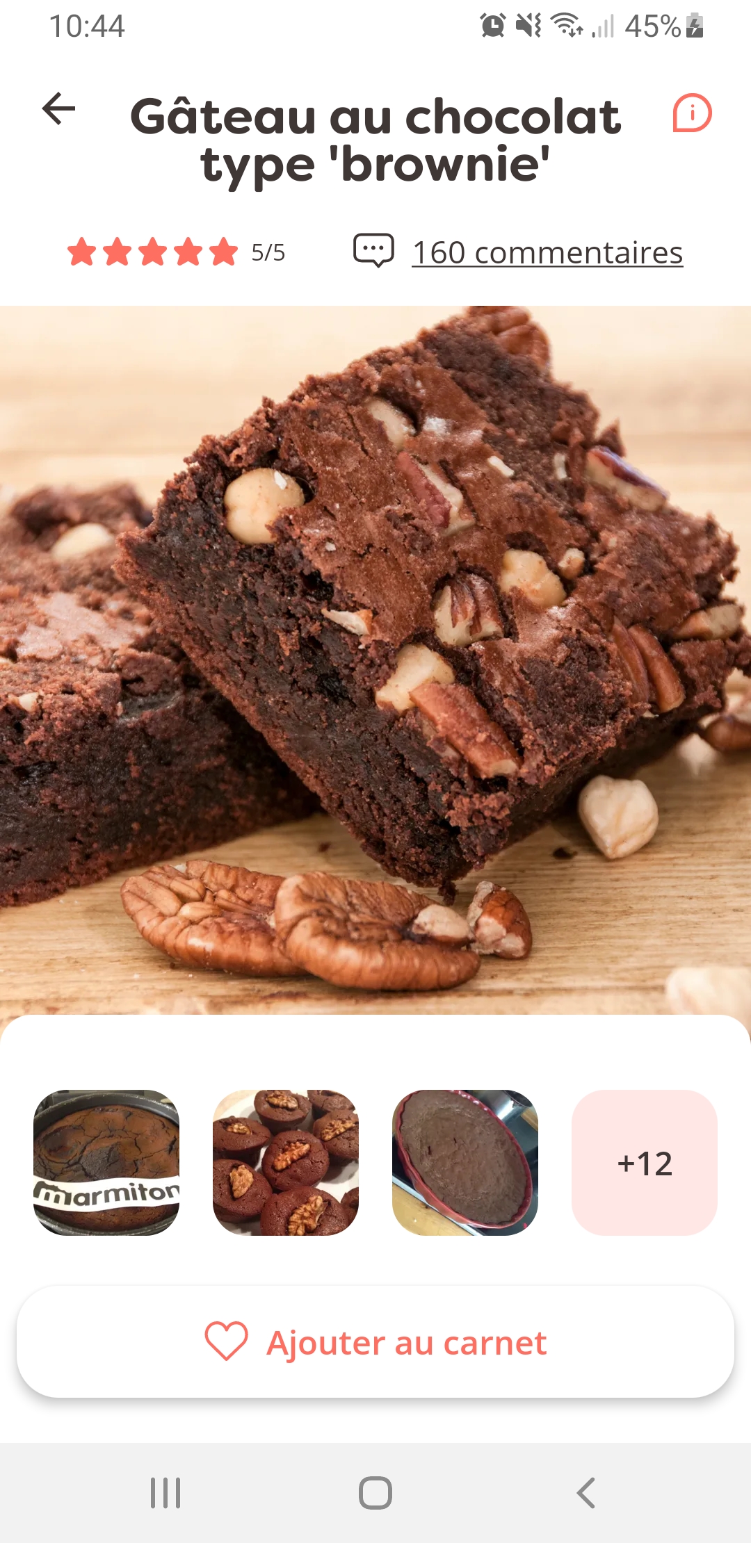 Android application Marmiton, recettes de cuisine screenshort