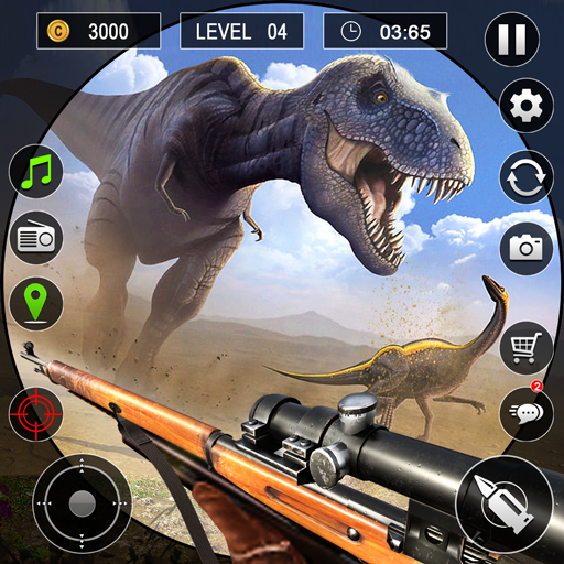 Wild Dino Hunting Game 3D Logo