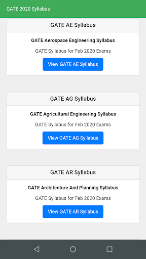 Android application GATE 2021 screenshort