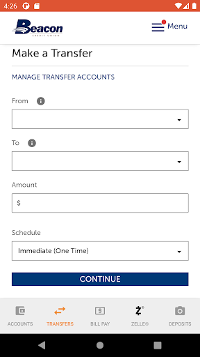 Beacon Credit Union Screen 2
