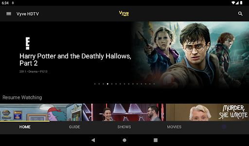 Screenshot of Vyve HDTV Service