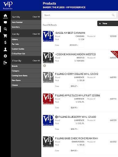 VIP Foodservice Connect Screen 3