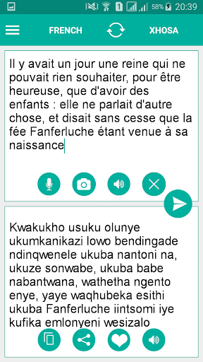 Android application Xhosa French Translator screenshort