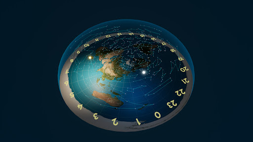 Flat Earth 3D + Clock Screen 3