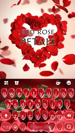 Red Rose Petals Keyboard Theme Screen 2