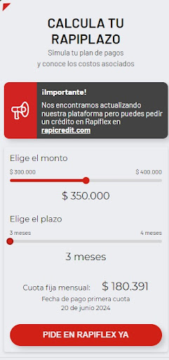 Android application RAPICREDIT screenshort